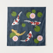 Japanse Koi Fish Pond Square Wandkleed (Voorkant (horizontaal))