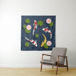 Japanse Koi Fish Pond Square Wandkleed