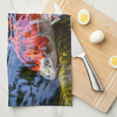 Japanse Koi Fish Pond Theedoek (Quarter Fold)