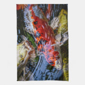 Japanse Koi Fish Pond Theedoek (Verticaal)