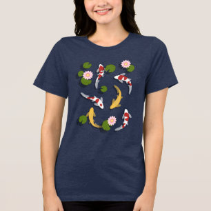Japanse Koi Fish Pond Tri-Blend Shirt