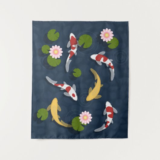 Japanse Koi Fish Pond Wandkleed (Voorkant)