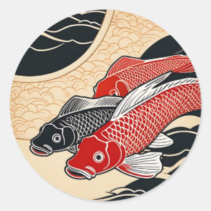  Japanse Koi Fish Ronde Sticker