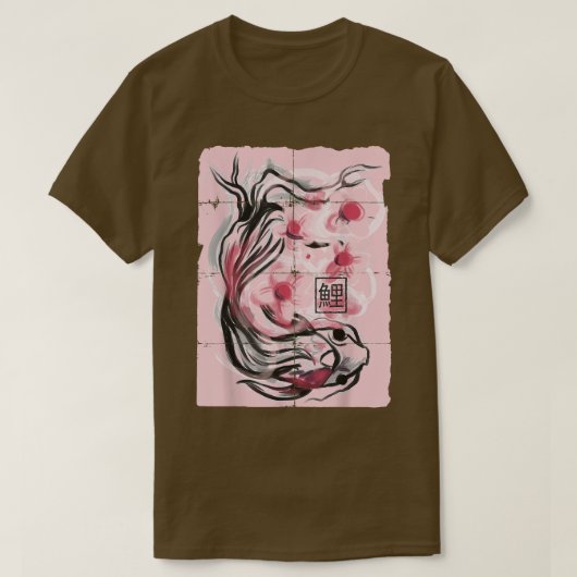 Japanse Koi Fish Sakura Cherry Blossom Graphic T-shirt (Design voorkant)