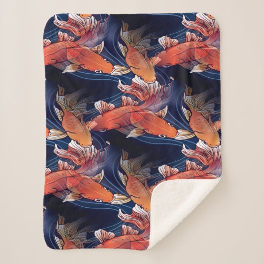 Japanse Koi Fish Sherpa Deken (Voorkant)