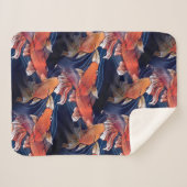 Japanse Koi Fish Sherpa Deken (Voorkant (horizontaal))