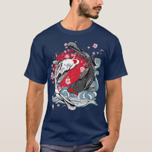 Japanse Koi Fish Tattoo Zen Red Circle  ( T-shirt