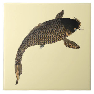 Japanse Koi Fish van Toyohara Chikanobu Tegeltje