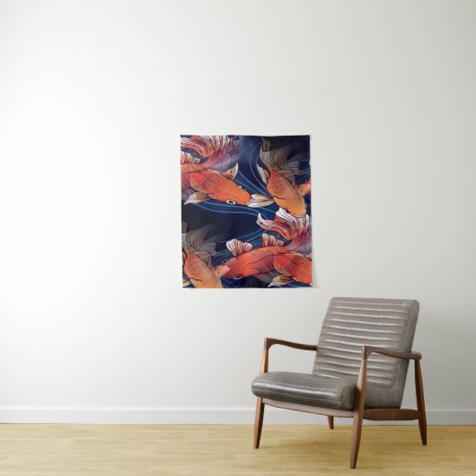 Japanse Koi Fish Wandkleed (In situ)