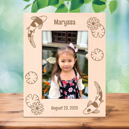 Japanse Koi Fish Water Lily 5x7 Gegraveerde Lijstjes