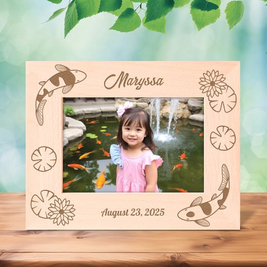 Japanse Koi Fish Water Lily 7x5 Gegraveerde Lijstjes