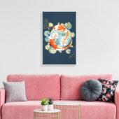 Japanse Koi Fish Water Lily Pad Wall Art Canvas Afdruk (Insitu (Woonkamer))