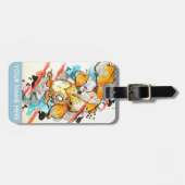 Japanse Koi Fish Waterverf Art schilderen Bagagelabel (Voorkant horizontaal)