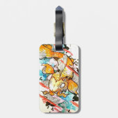Japanse Koi Fish Waterverf Art schilderen Bagagelabel (Achterkant verticaal)