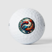 Japanse Koi Fish Yin Yang Golfballen (Voorkant)