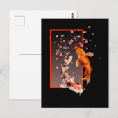Japanse Koi Fishes and Flowers Briefkaart (Voorkant / Achterkant)