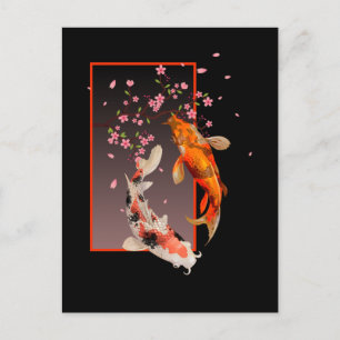 Japanse Koi Fishes and Flowers Briefkaart