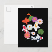 Japanse Koi Fishes Water Lily Art Briefkaart (Voorkant / Achterkant)