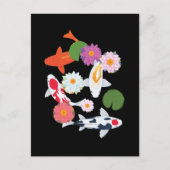 Japanse Koi Fishes Water Lily Art Briefkaart (Voorkant)