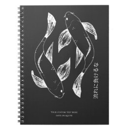 Japanse Koi gepersonaliseerde minimalist Notitieboek