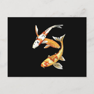 Japanse Koi Goldfish op zwart Briefkaart