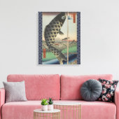 Japanse Koi Hiroshige Vis Festival Vlag Canvas Afdruk (Insitu (Woonkamer))