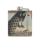 Japanse Koi Hiroshige Vis Festival Vlag Heupfles (Achterkant)