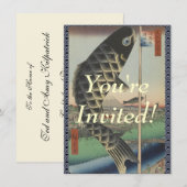 Japanse Koi Hiroshige Vis Festival Vlag Kaart (Voorkant / Achterkant)