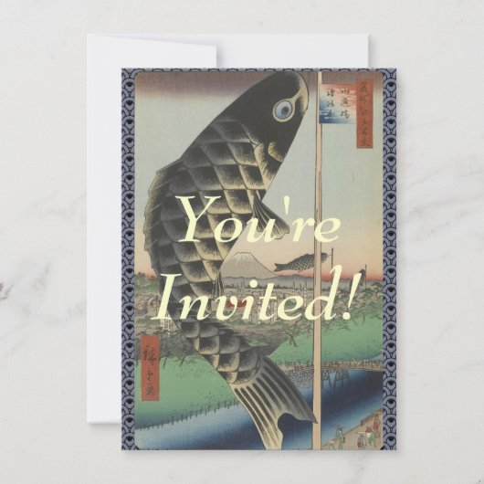 Japanse Koi Hiroshige Vis Festival Vlag Kaart (Voorkant)