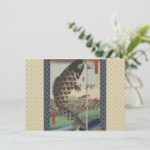 Japanse Koi Hiroshige Vis Festival Vlag Kaart (Staand voorkant)