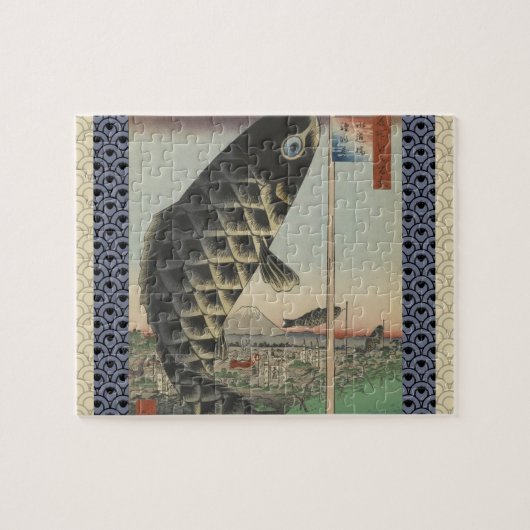 Japanse Koi Hiroshige Vis Festival Vlag Legpuzzel (Horizontaal)
