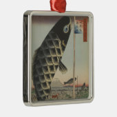 Japanse Koi Hiroshige Vis Festival Vlag Metalen Ornament (Rechts)