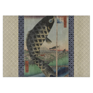 Japanse Koi Hiroshige Vis Festival Vlag Snijplank
