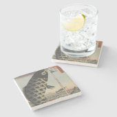 Japanse Koi Hiroshige Vis Festival Vlag Stenen Onderzetter (Zijkant)