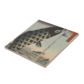 Japanse Koi Hiroshige Vis Festival Vlag Tegeltje (Zijkant)