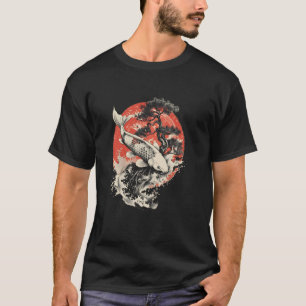 Japanse Koi Karper & Bonsai Boom Nishikigoi Vis On T-shirt