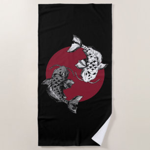 Japanse Koi Karper Cirkel Strandlaken