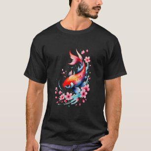 Japanse Koi Karper & Kersenbloesem Nishikigoi Vis T-shirt