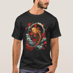 Japanse Koi Karper Vis Kersenbloesem Vintage Samu T-shirt