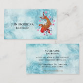 Japanse Koi op Blauwe Achtergrond Visitekaartje (Voorkant / Achterkant)