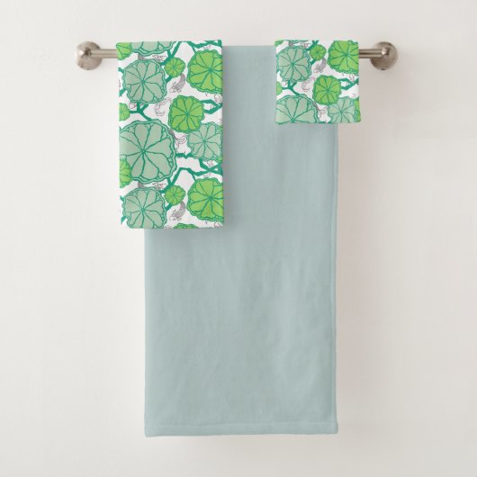 Japanse Koi Pond Towel Set Bad Handdoek (Insitu)