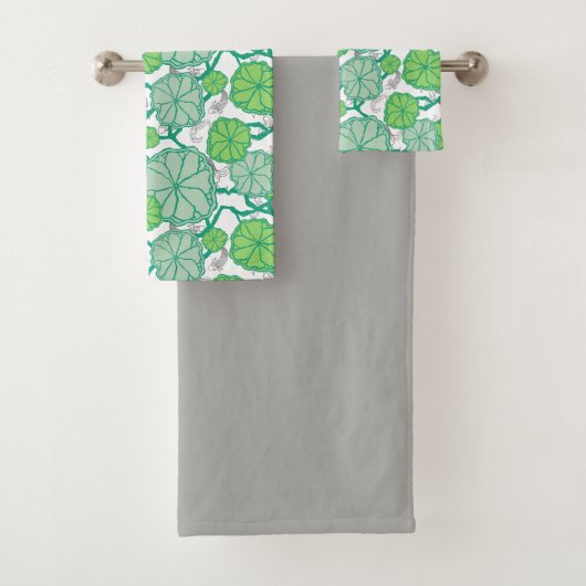 Japanse Koi Pond Towel Set Bad Handdoek (Insitu)