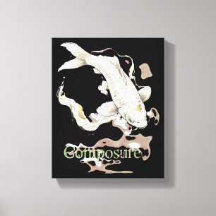 Japanse Koi Symbool van Beheersing Calm Sterkte Canvas Afdruk