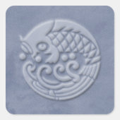 Japanse koi vierkante sticker (Voorkant)