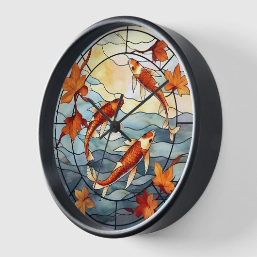 Japanse Koi Vis en Herfstbladeren (Hoek)