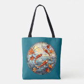 Japanse Koi Vis en Herfstbladeren Tote Bag (Achterkant)
