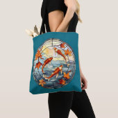 Japanse Koi Vis en Herfstbladeren Tote Bag (Dichtbij)