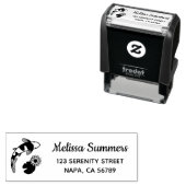 Japanse Koi Vis en Waterlelie Retouradres Zelfinktende Stempel (In situ)