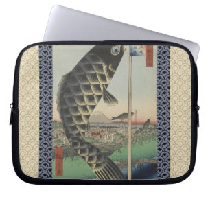 Japanse Koi Vis Festival Vlag Antiek Laptop Sleeve