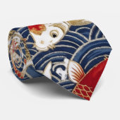 Japanse Koi Vis Golven Stropdas (Opgerold)